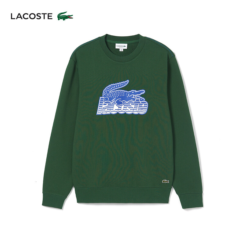Пуловер мужской Lacoste с круглым вырезом, зеленый