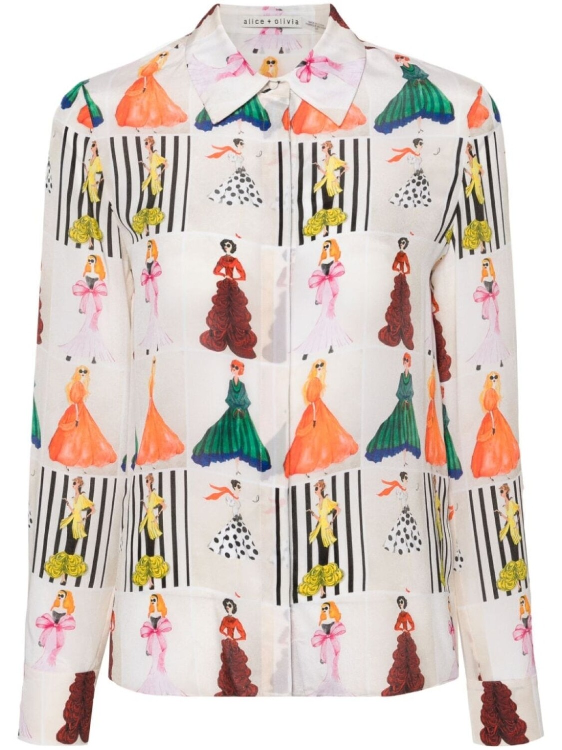 

alice + olivia шелковый топ Willa, нейтральный цвет