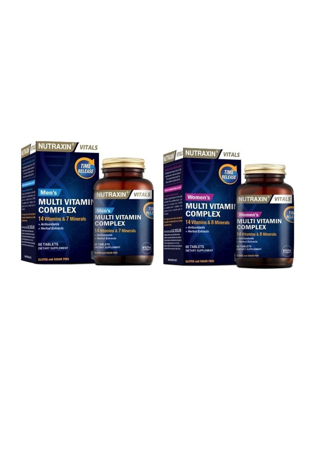 

Nutraxin Мультивитаминный комплекс для мужчин 60 таблеток Мультивитамины 60 таблеток для женщин