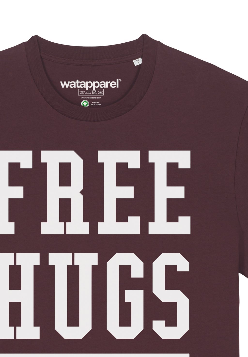 

Футболка с принтом FREE HUGS TO SAVE THE WORLD watapparel, темно-красный