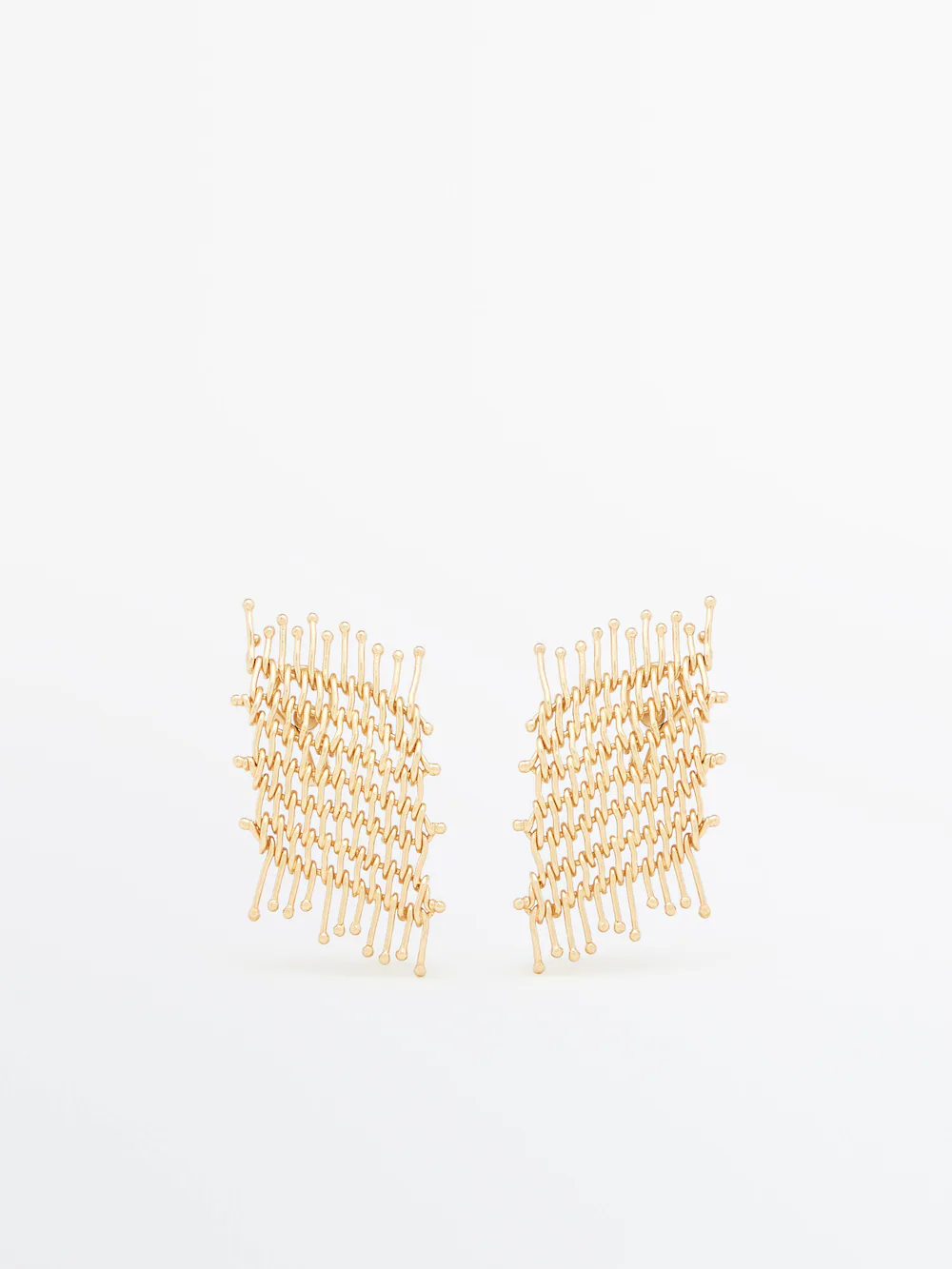 

Серьги с позолоченными сетками Massimo Dutti, золотой