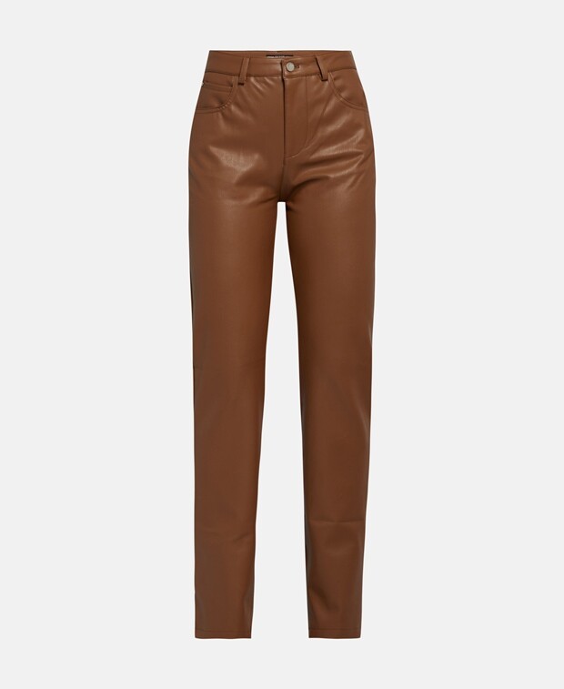 

Брюки из кожи Guess, коричневый