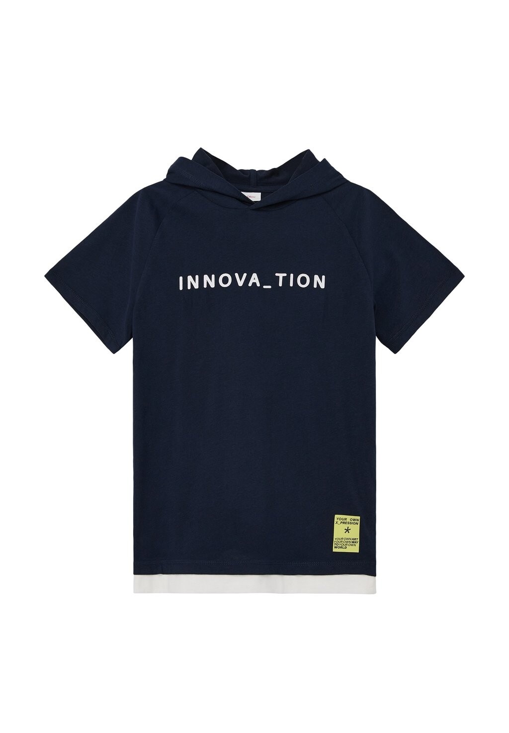 

Футболка с принтом KAPUZEN MIT LAYERING-DETAIL s.Oliver, цвет navy