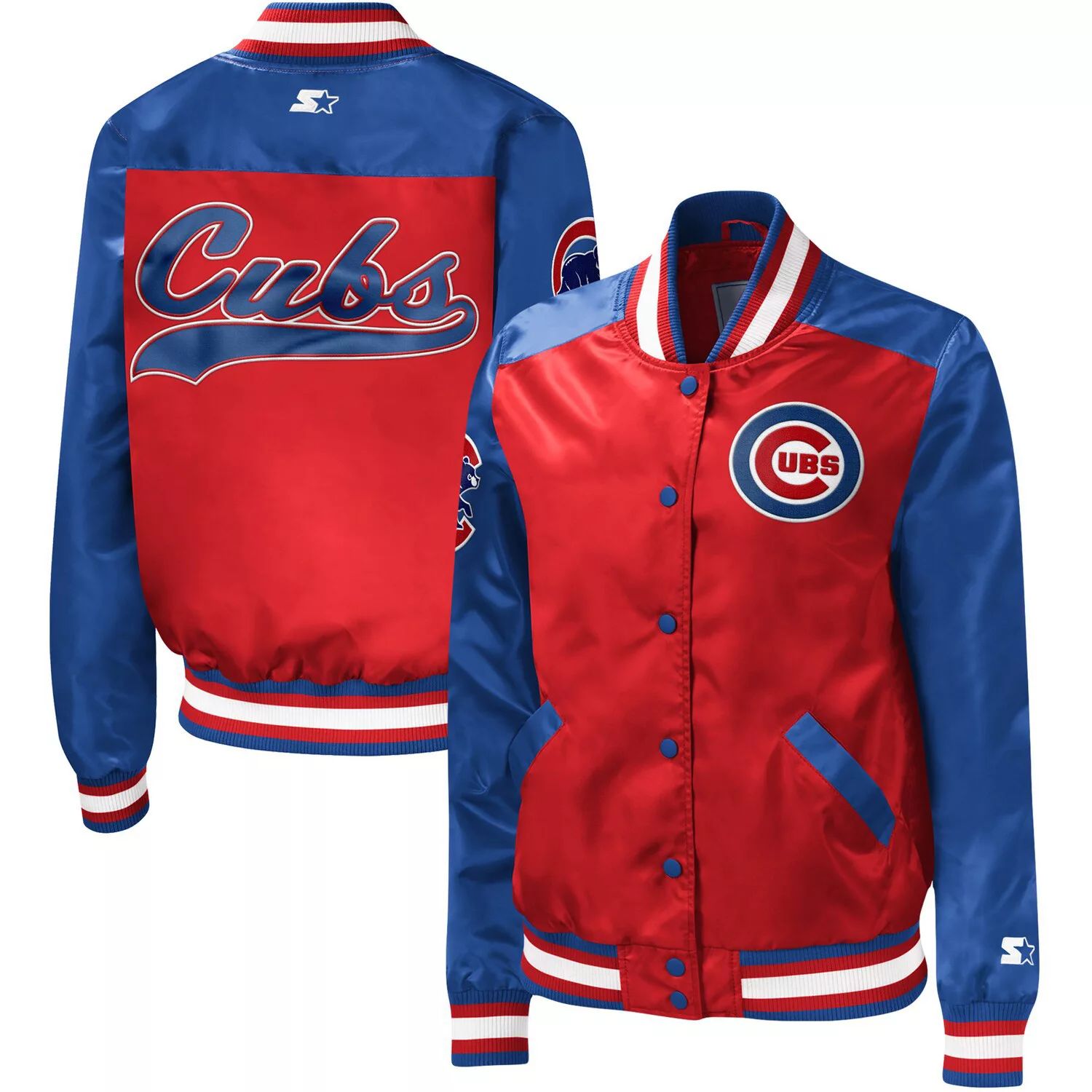 Женская красная куртка на пуговицах для начинающих Chicago Cubs The Legend Starter