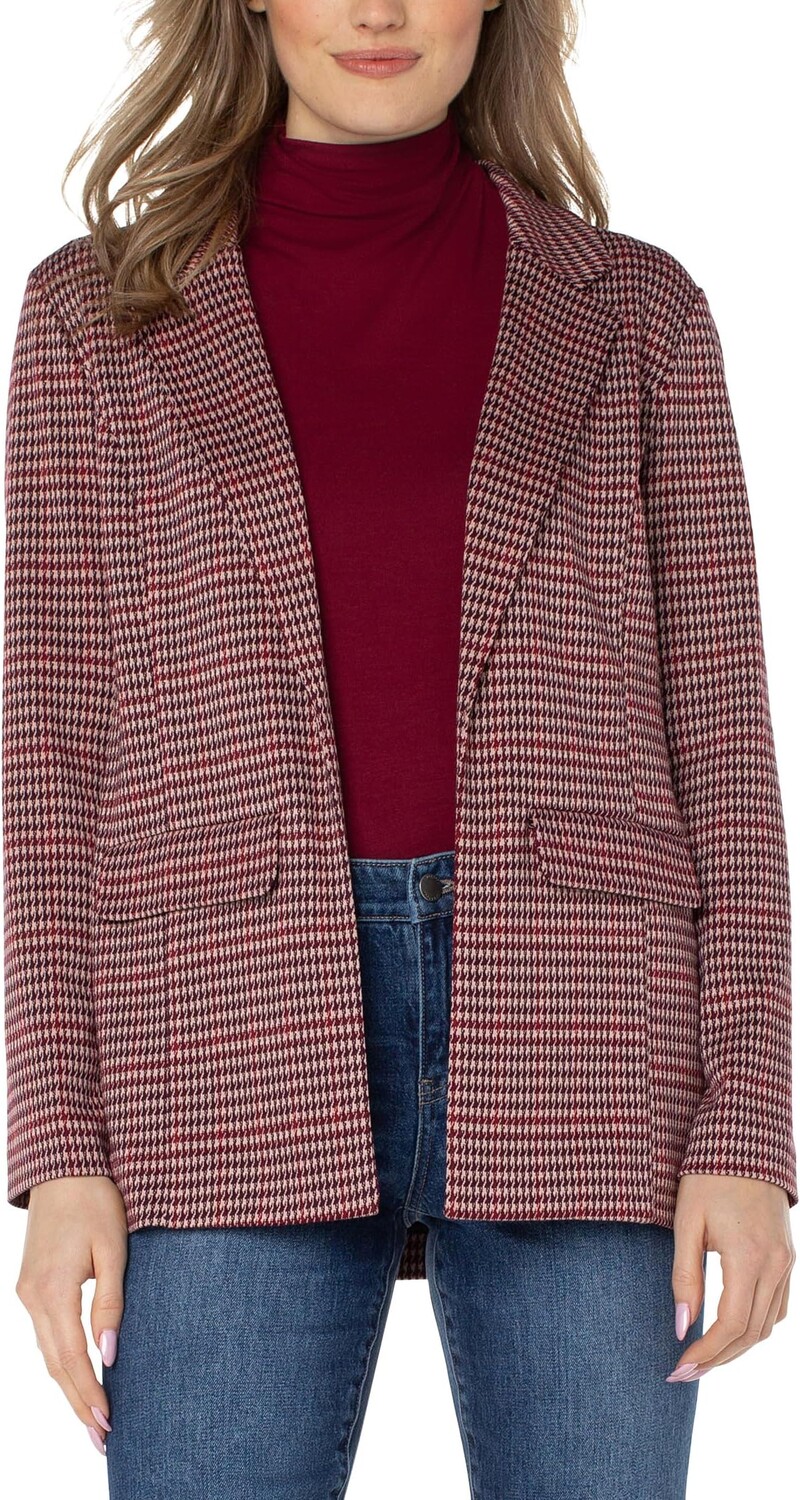 

Блейзер-бойфренд с принцессой Дарт Liverpool Los Angeles, цвет Mulberry Multi Houndstooth