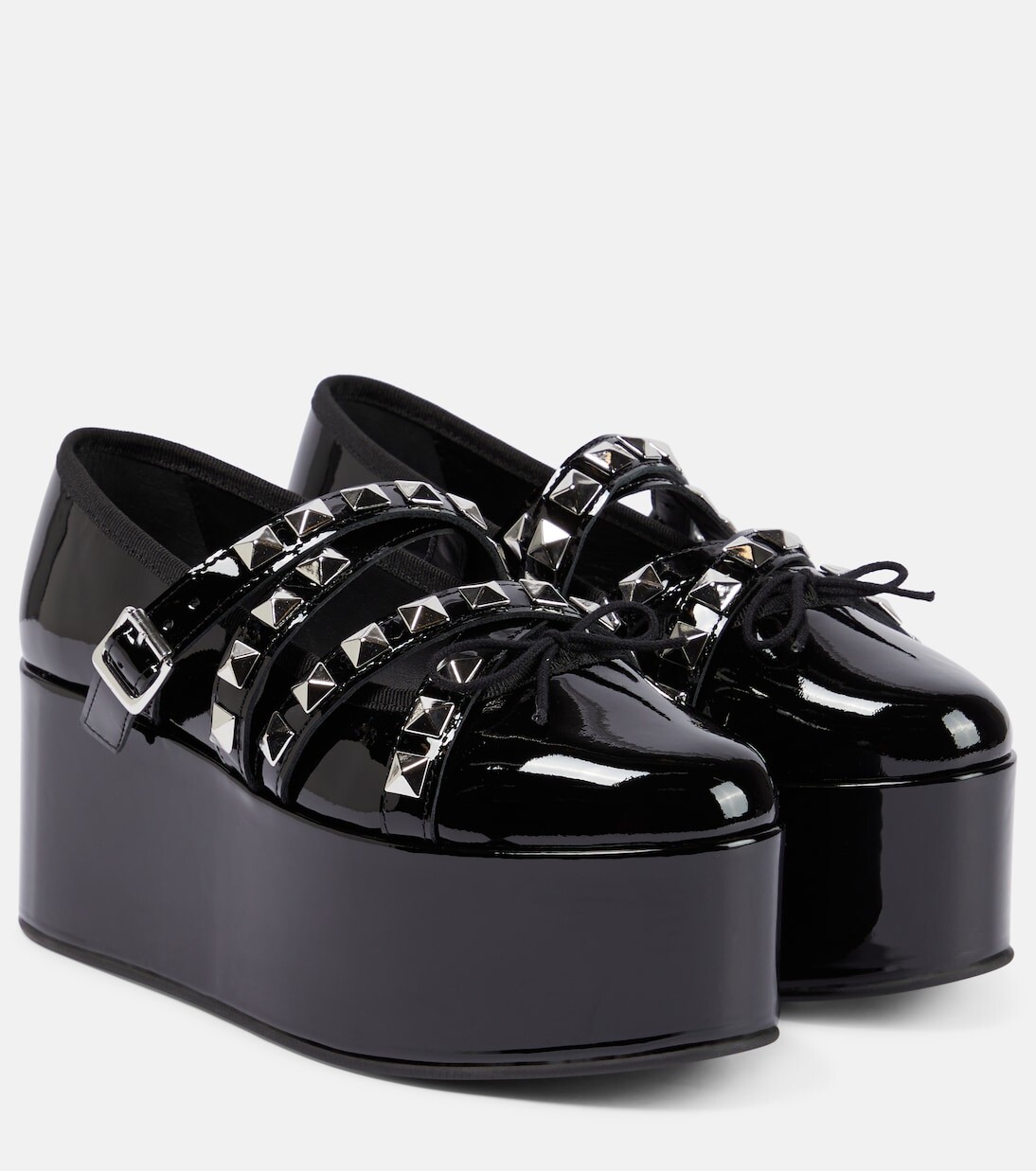 

Балетки на платформе с заклепками x-образной формы Noir Kei Ninomiya, черный