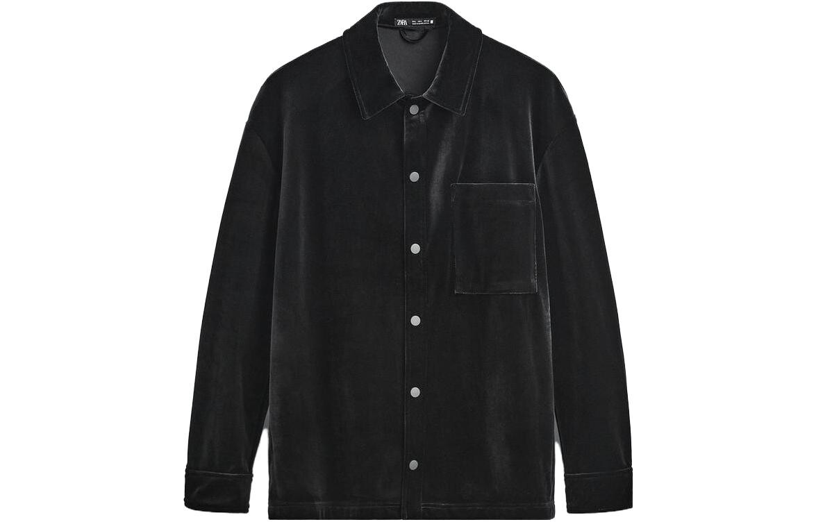 

Рубашка мужская черная Zara, черный