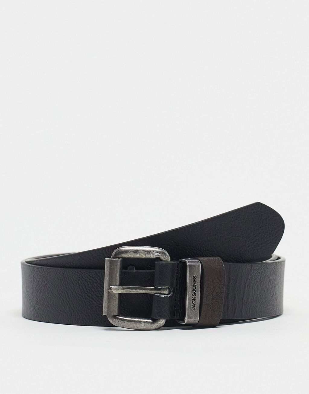 

Черный ремень из искусственной кожи Jack & Jones