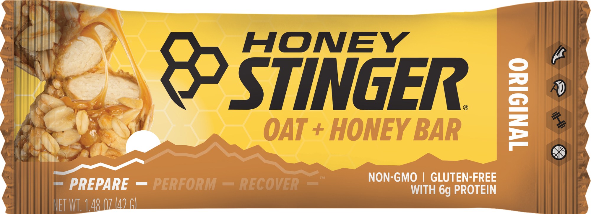 Овсяно-медовый батончик Honey Stinger ореховый батончик soj с миндалём и карамелью в хрустящих шариках 40 г