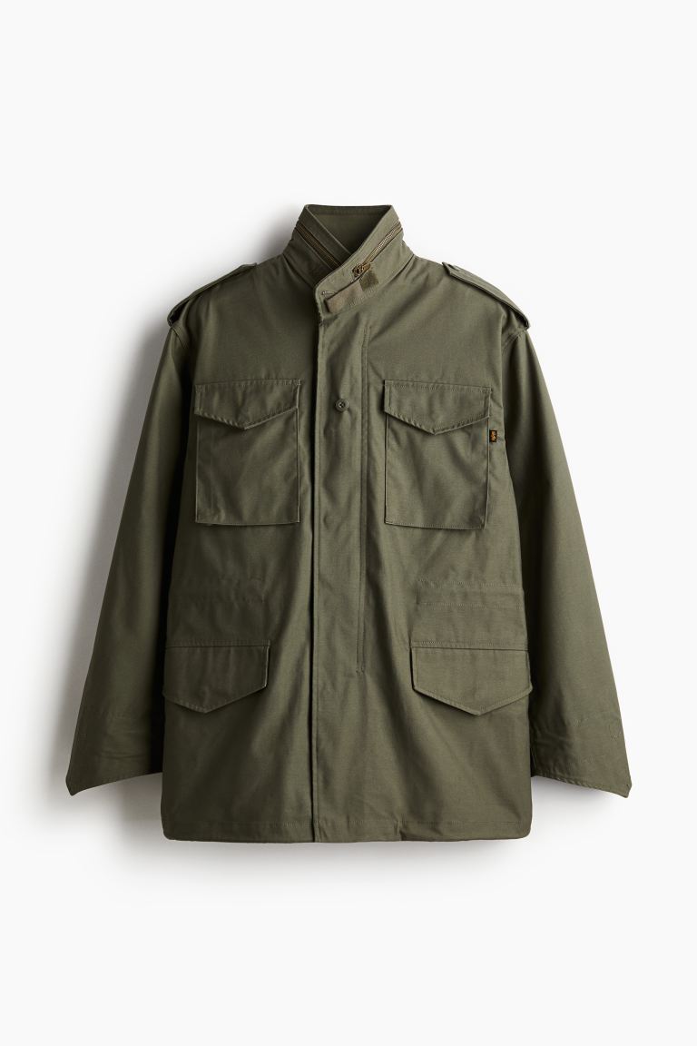 мужская демисезонная куртка alpha industries m 65 field coat чёрный размер m Куртка М-65 Alpha Industries, зеленый