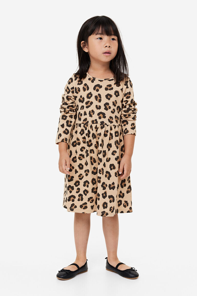 

Платье из хлопкового джерси H&M, бежевый