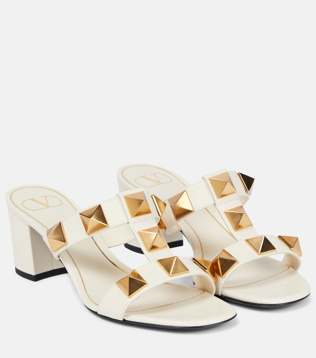 

Кожаные сандалии Roman Stud 60 Valentino Garavani, бежевый
