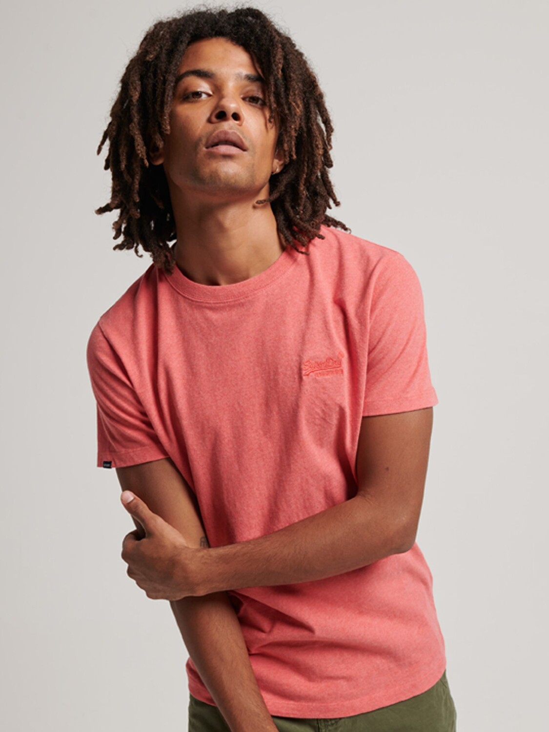 

Футболка Essential Logo из органического хлопка Superdry, коралловый меланжевый, Красный