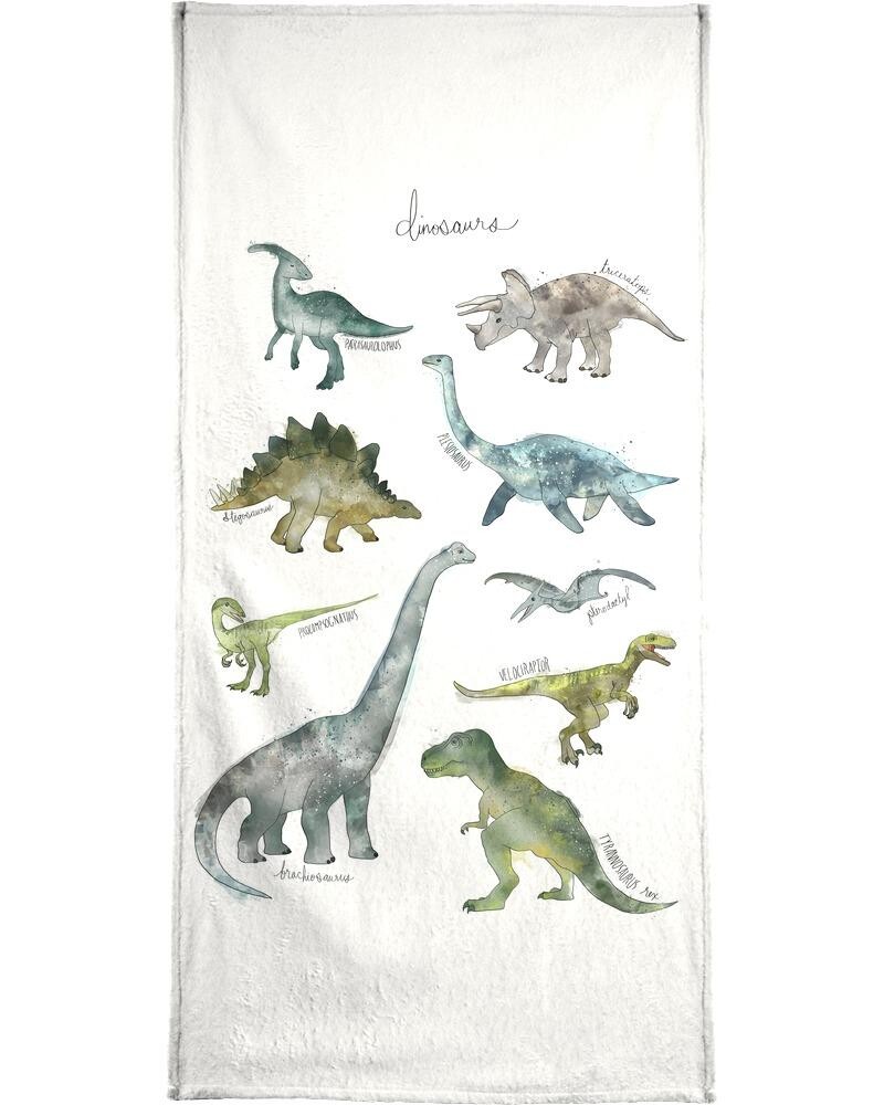 

Полотенце для ванной Juniqe Dinosaurs, цвет Blau & Cremeweiß