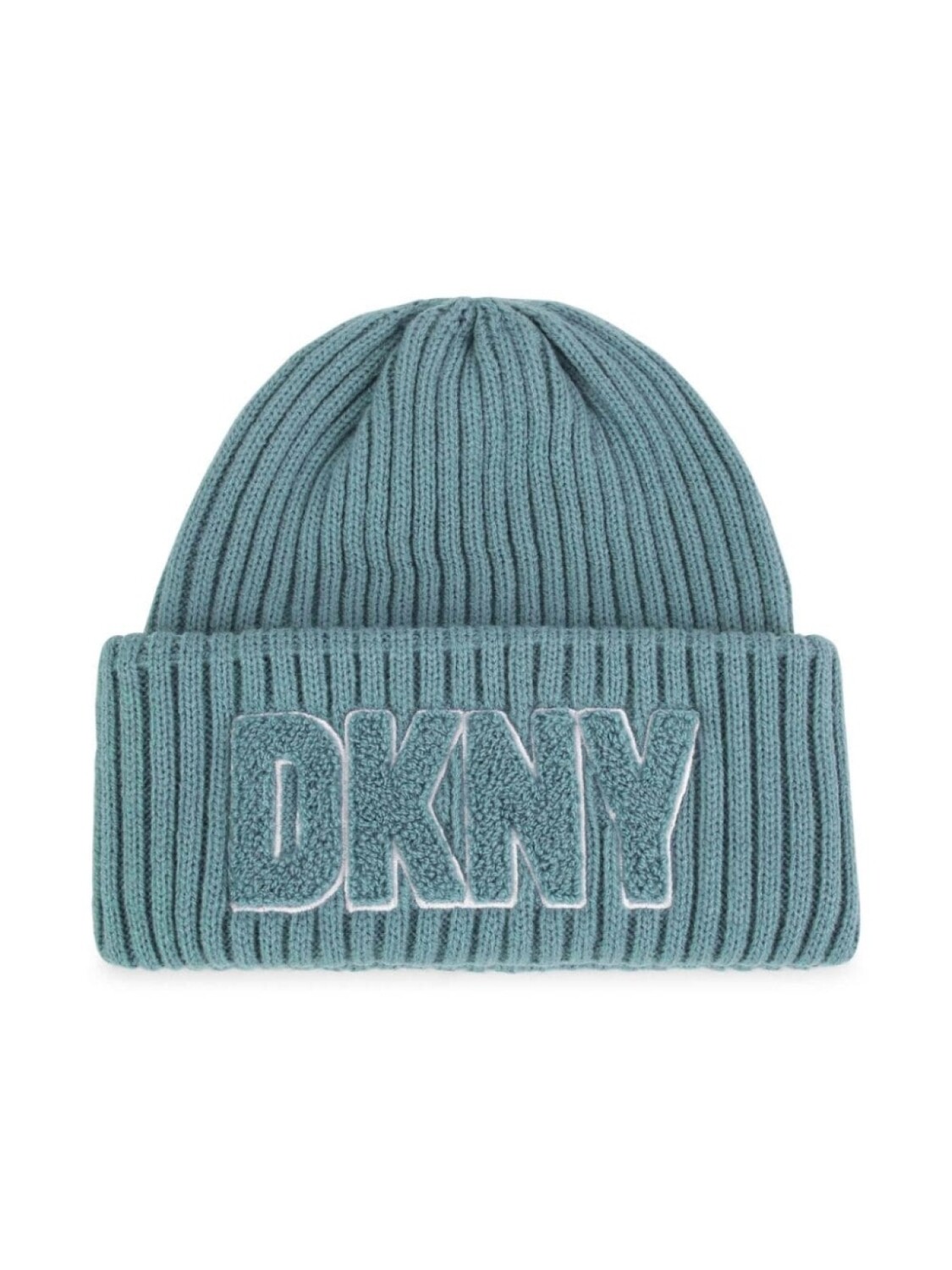 

DKNY шапка бини в рубчик с нашивкой-логотипом, синий