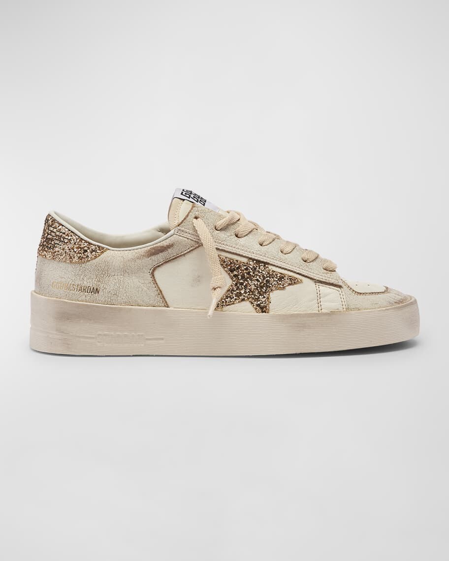 

Кожаные низкие кеды с блестками Stardan Golden Goose