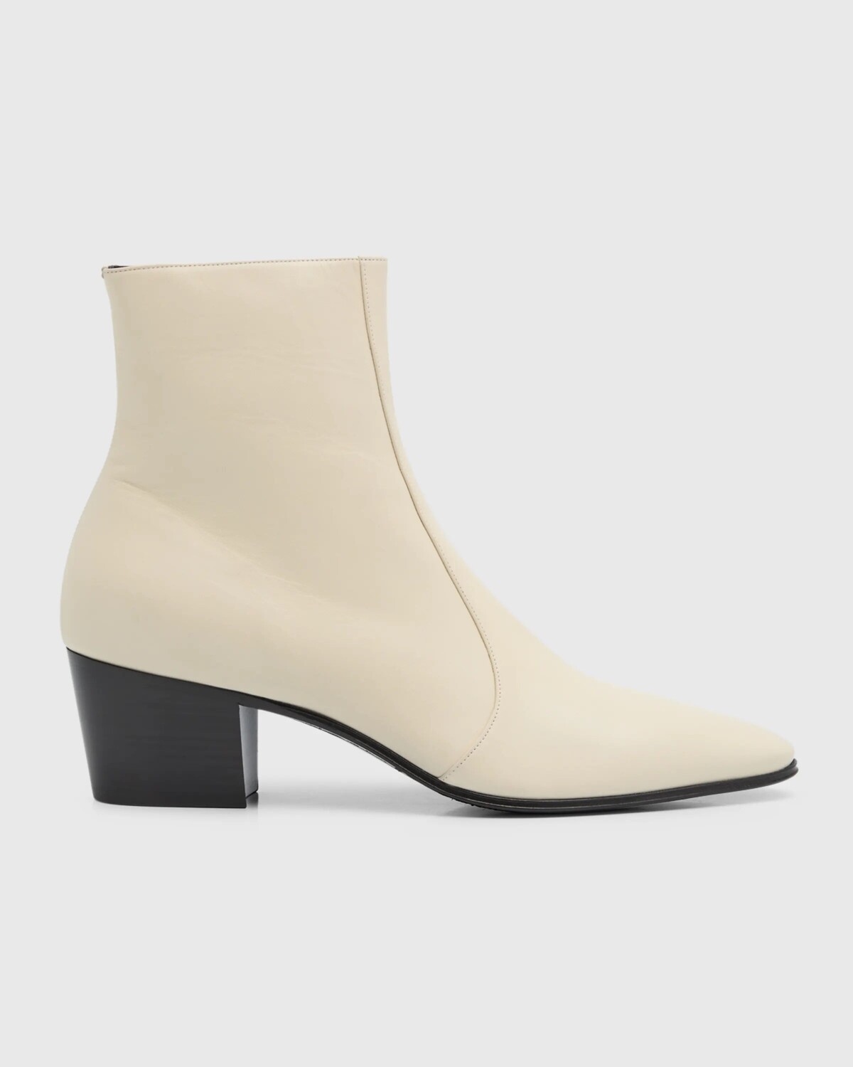 

Мужские кожаные ботильоны на молнии Vassili Saint Laurent, цвет Pearlwh