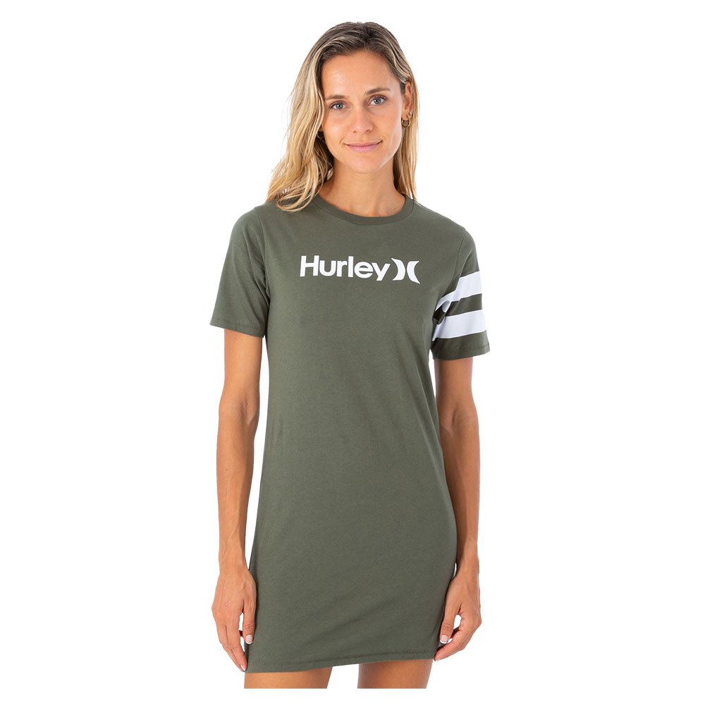 Короткое платье Hurley Oceancare One&Only Short Sleeve, зеленый