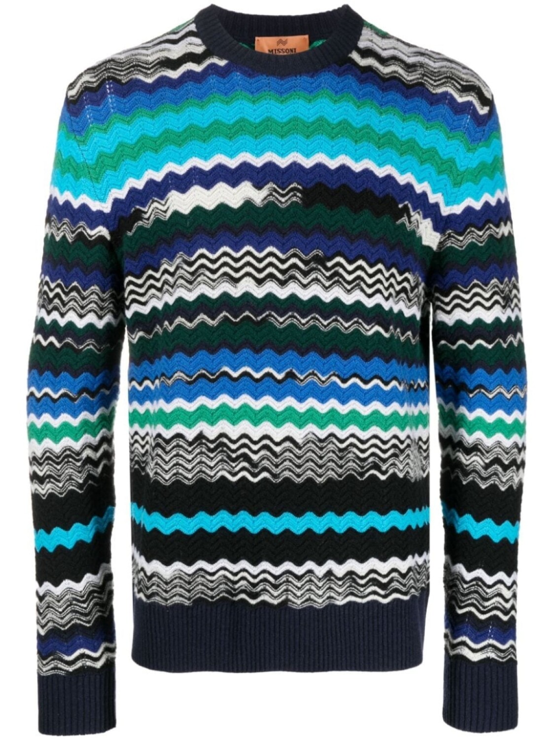

Джемпер из смесовой шерсти с узором зигзаг Missoni, синий