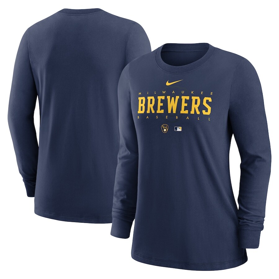 

Футболка с длинным рукавом Nike Milwaukee Brewers, нави