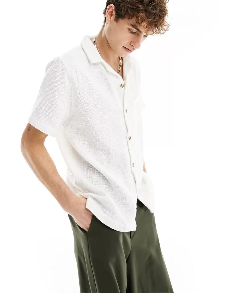 

Хлопок: Белая рубашка с короткими рукавами On Palma Cotton:On