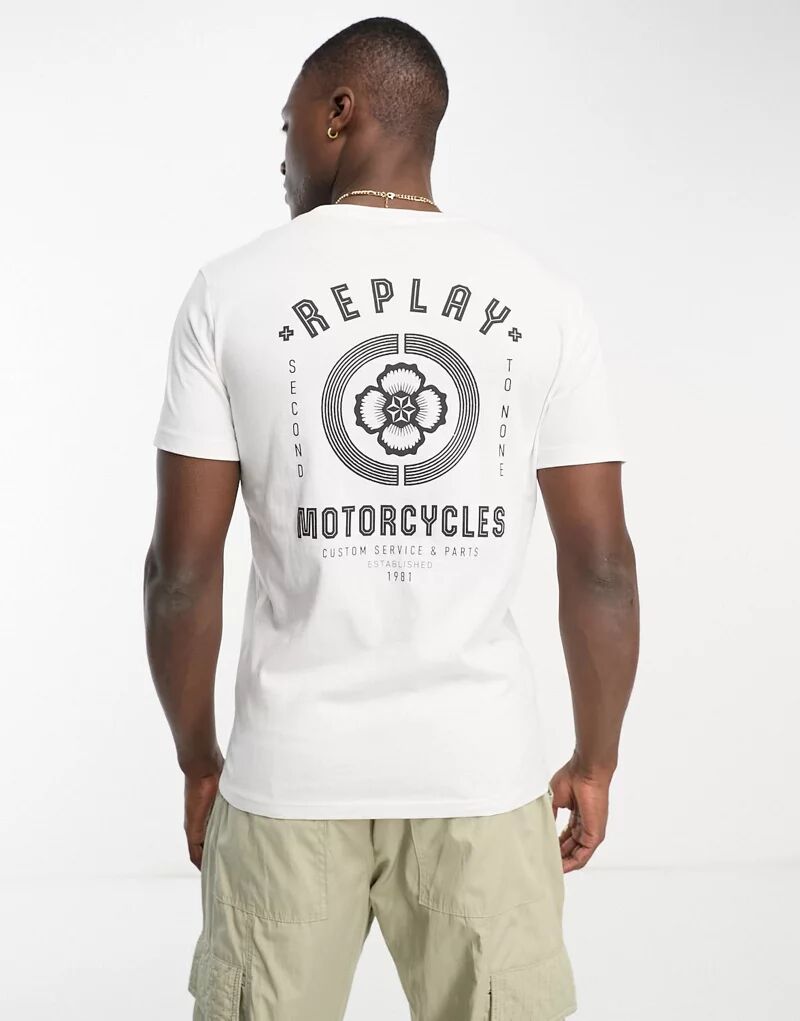 цена Белая футболка с логотипом Replay