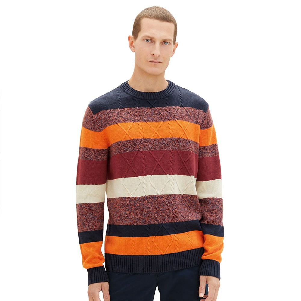 Свитер Tom Tailor 1038245 Striped Multicolor Cable Knit, разноцветный