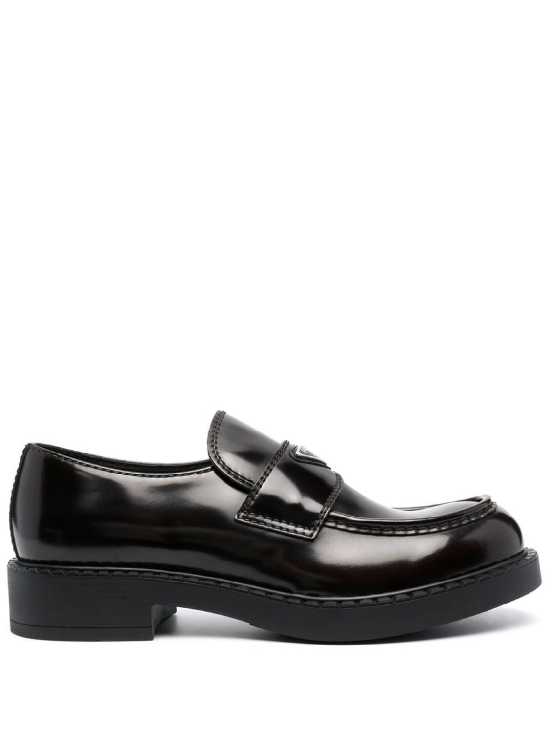 

Prada лоферы с логотипом, коричневый