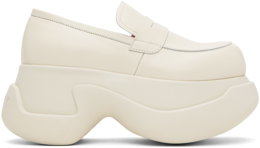 

Белые массивные лоферы Stone Marni, Белый
