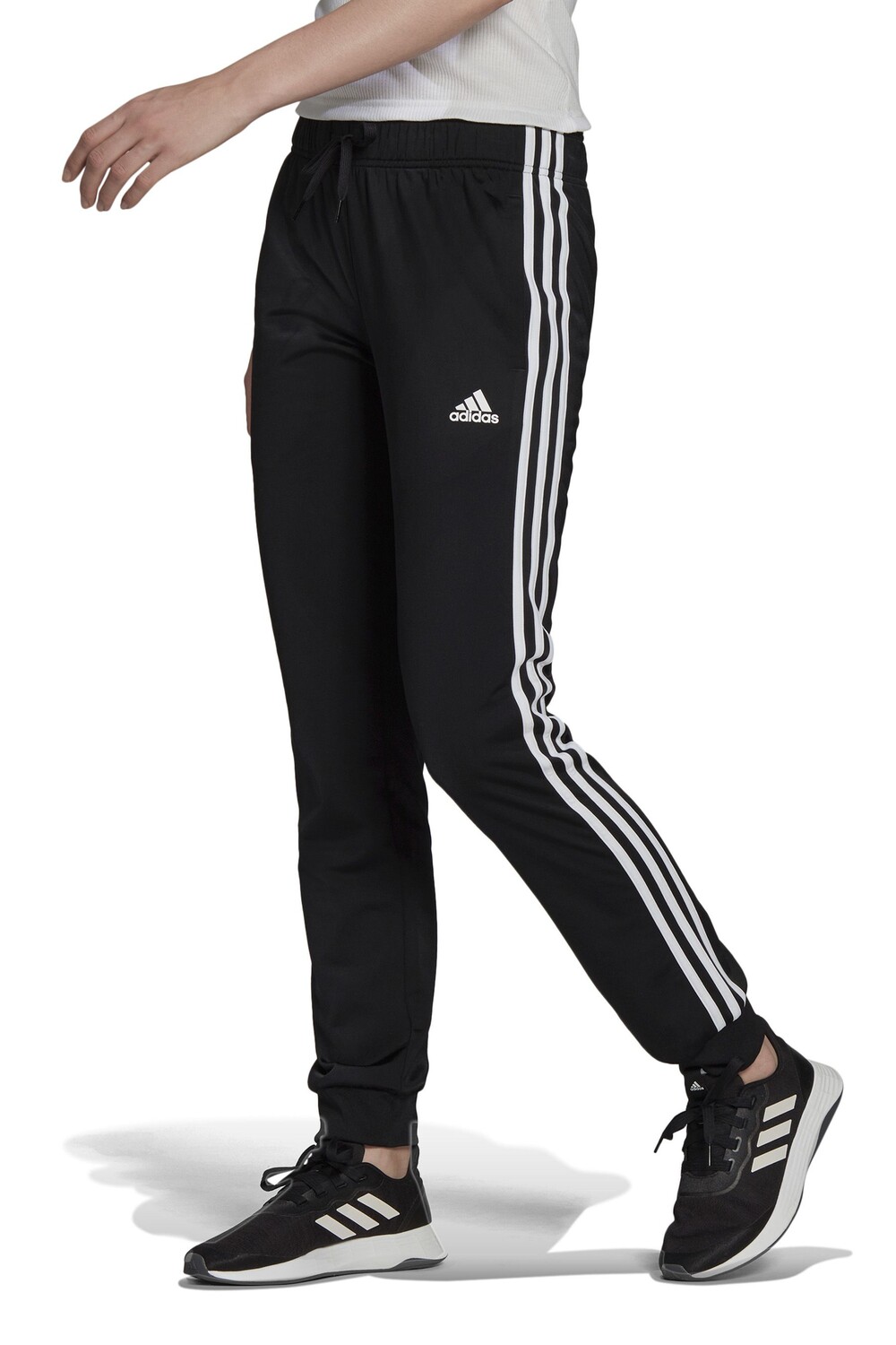 

Спортивные брюки приталенного кроя PrimeEssentials с полосками и тремя полосками adidas, черный
