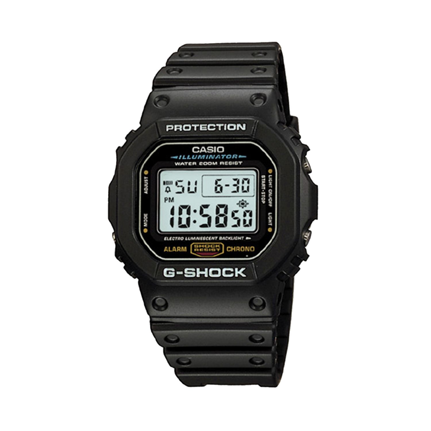 Мужские цифровые спортивные часы с хронографом G-Shock Illuminator — DW5600E-1V Casio цена и фото