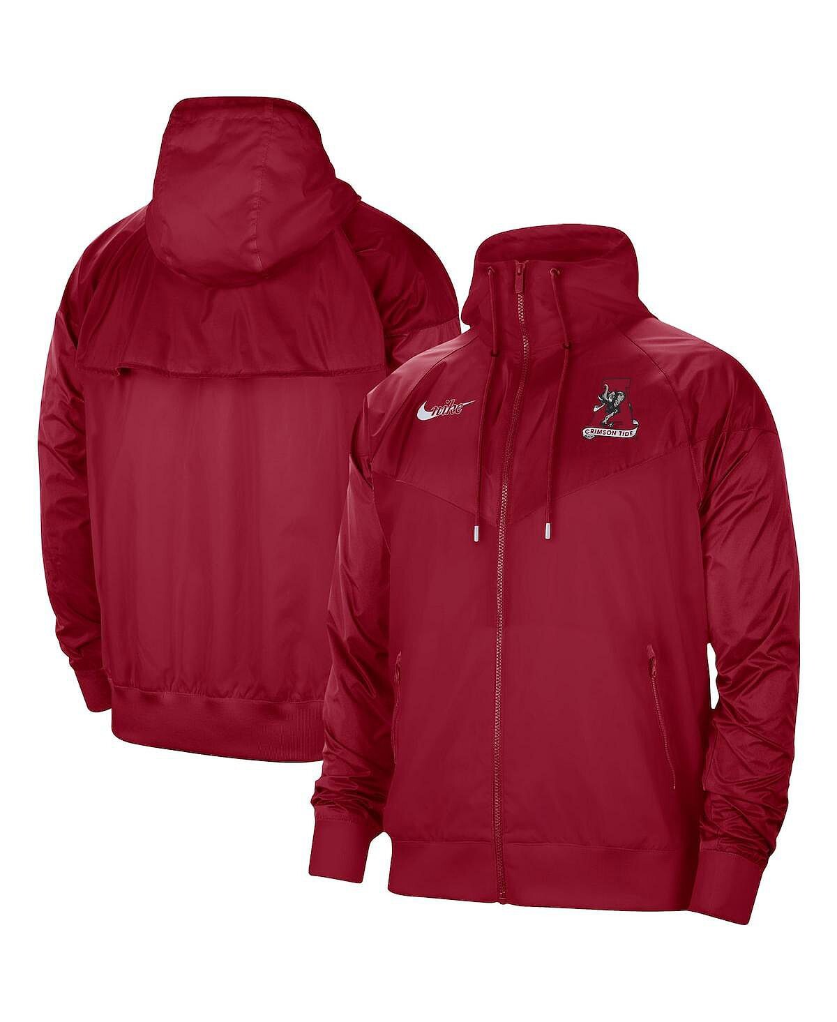 

Мужская куртка Crimson Alabama Crimson Tide Windrunner с молнией во всю длину реглан Nike