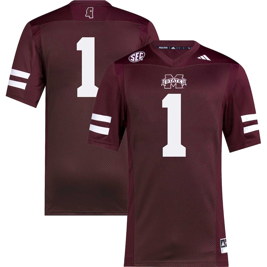 

Джерси adidas Mississippi State Bulldogs, бордовый