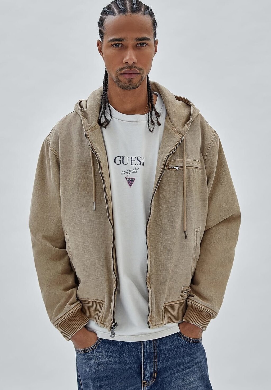 

Джинсовая куртка MIT REISSVERSCHLUSS Guess, цвет beige