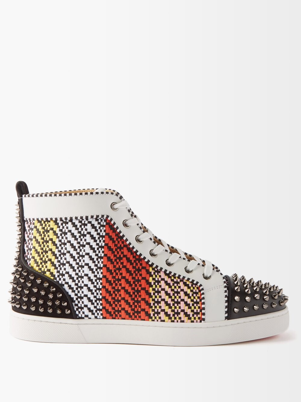 

Высокие кроссовки lou spikes в полоску Christian Louboutin, мультиколор