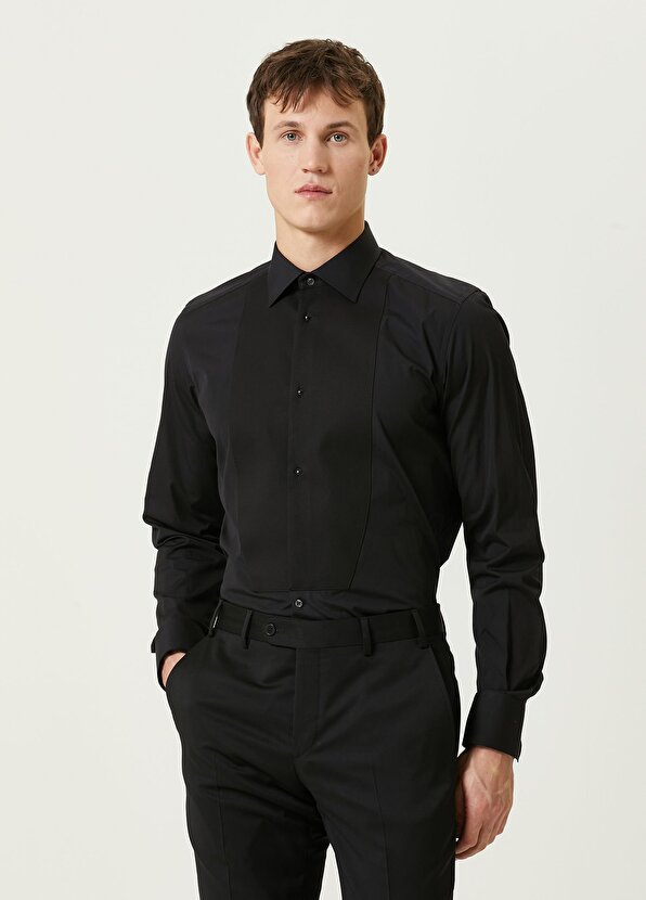 Черная рубашка под смокинг Dolce&Gabbana