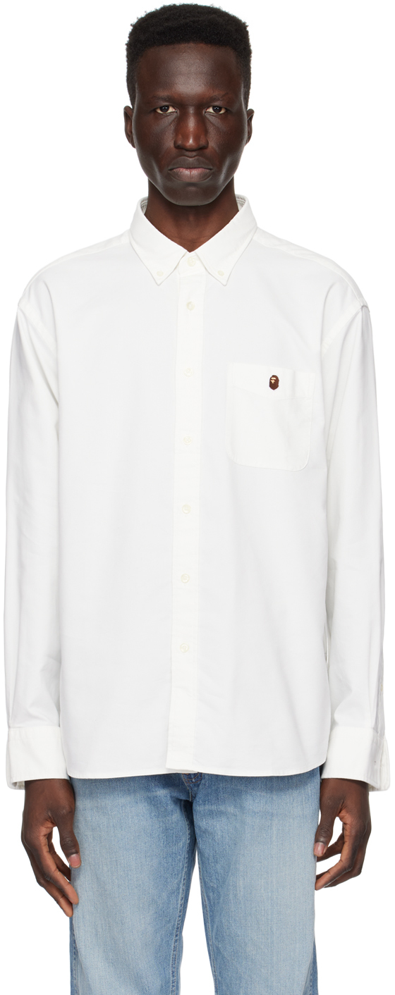 цена Белая однотонная рубашка Bape