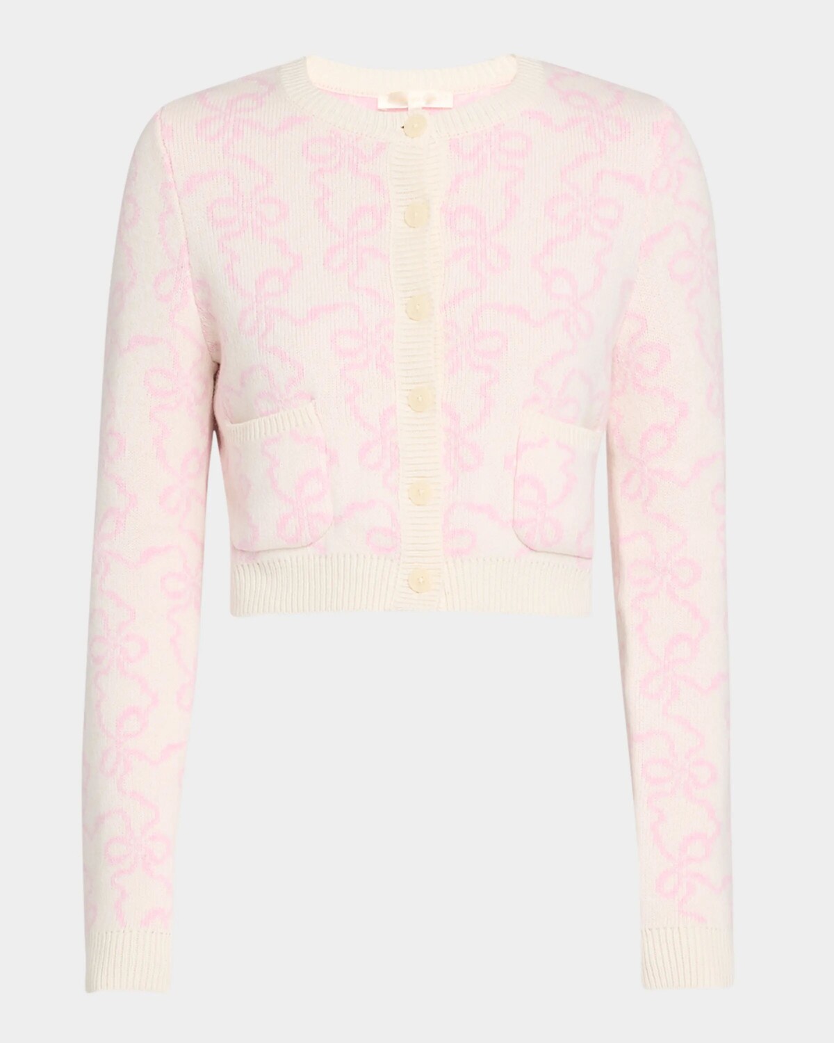 

Укороченный кардиган Veronika с бантом Loveshackfancy, цвет Bon Bon Pink