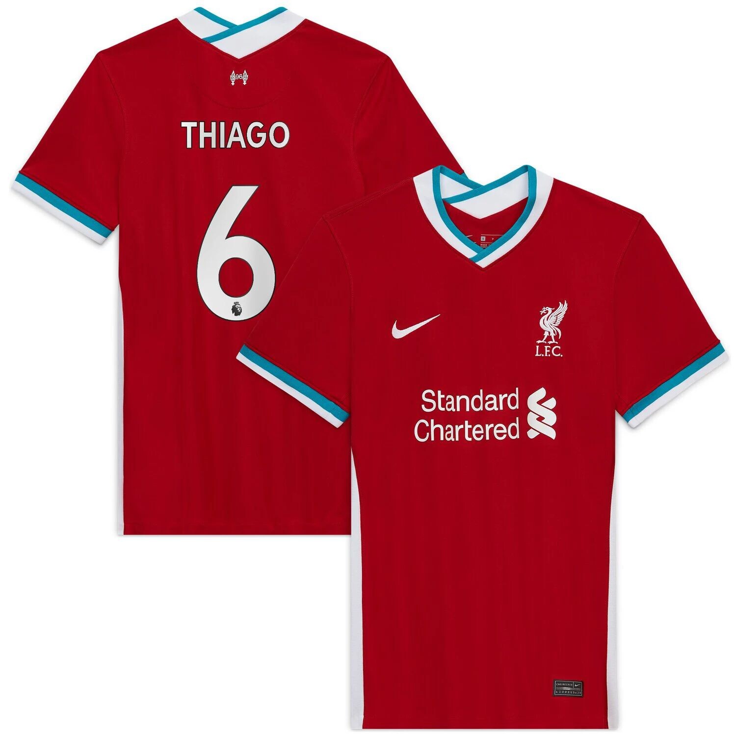 

Женская футболка Nike Thiago Alcântara Red Liverpool 2020/21 Home Replica Player Nike