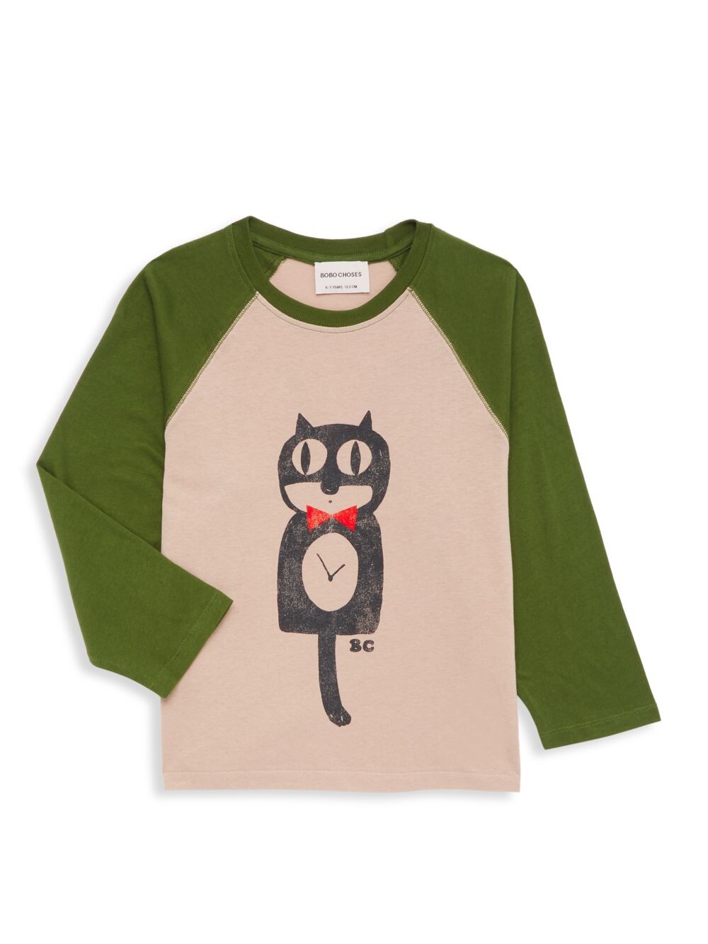 

Футболка Little Kid's & Kid's Cat O'Clock с рукавами реглан Bobo Choses, зеленый