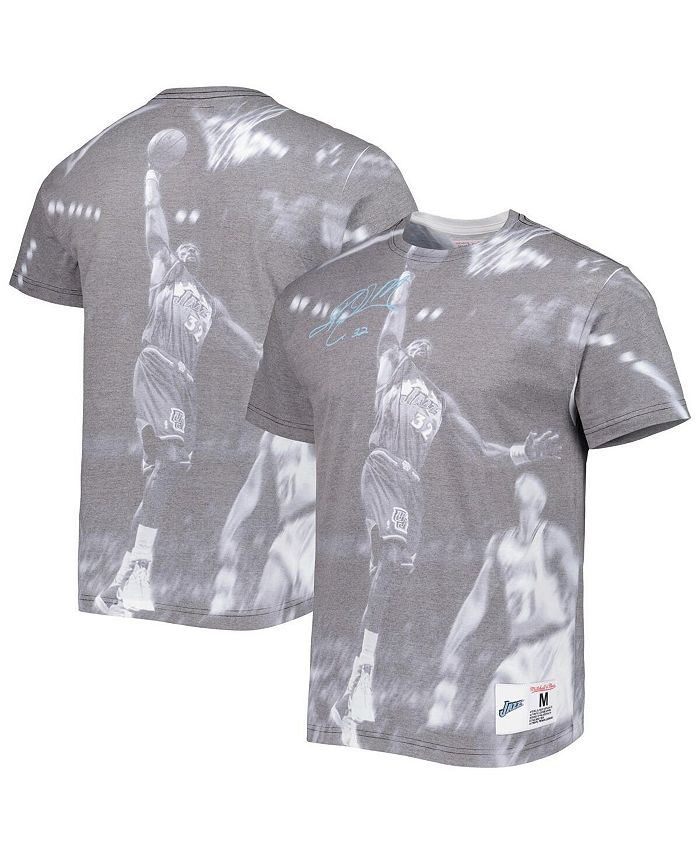 

Мужская серая сублимированная футболка Karl Malone Utah Jazz Abover The Rim Mitchell & Ness, серый