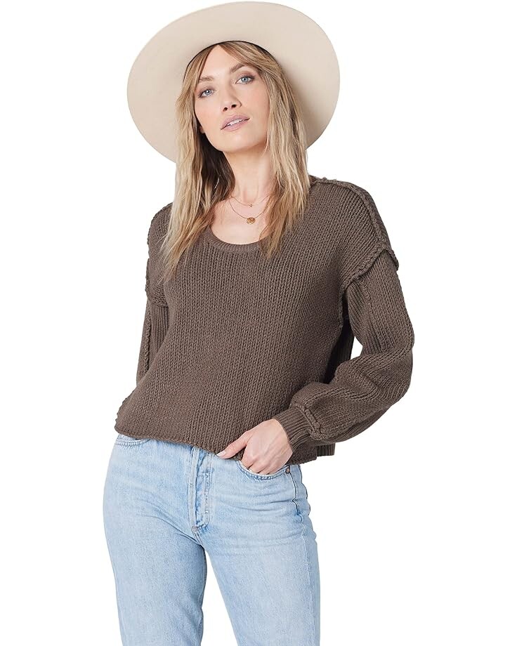 

Свитер Saltwater Luxe Everlee Long Sleeve Scoop Neck Sweater, оливковый