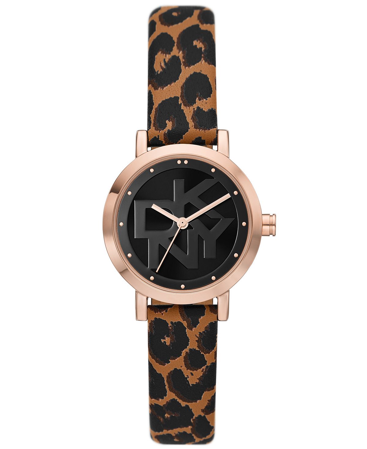 цена Женские часы Soho с анималистическим принтом на кожаном ремешке, 28 мм DKNY
