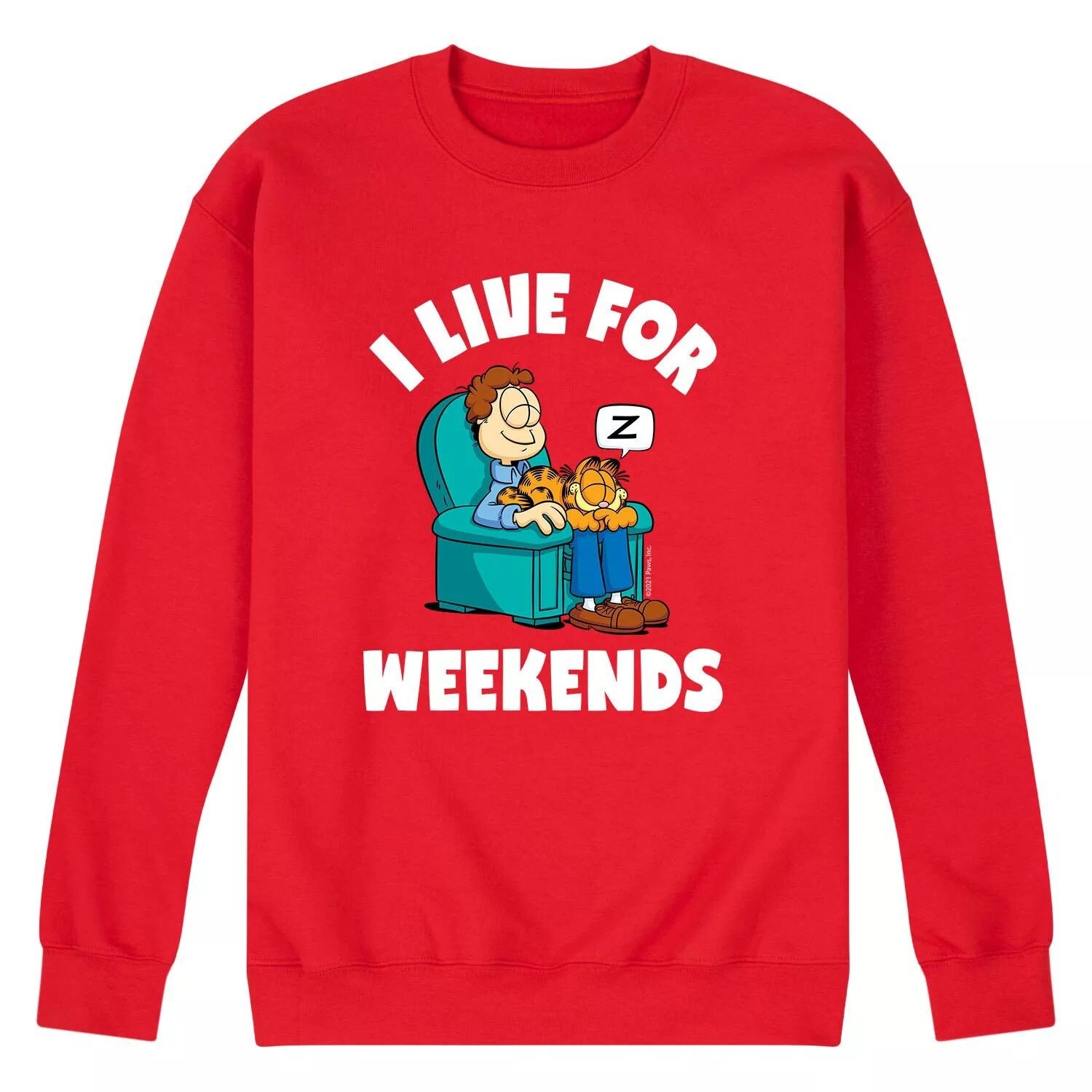 

Мужской свитшот Garfield Live For Weekends Licensed Character