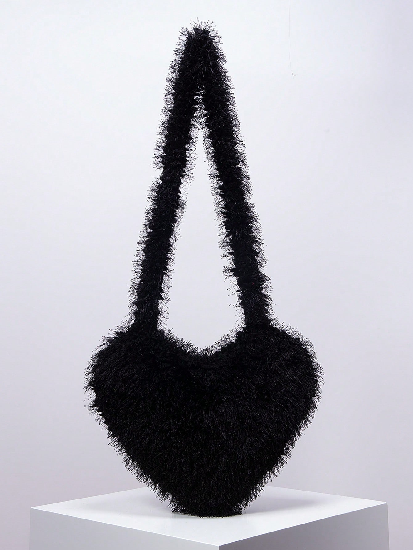 Меховая сумка через плечо ярких цветов Y2k Millennium, черный
