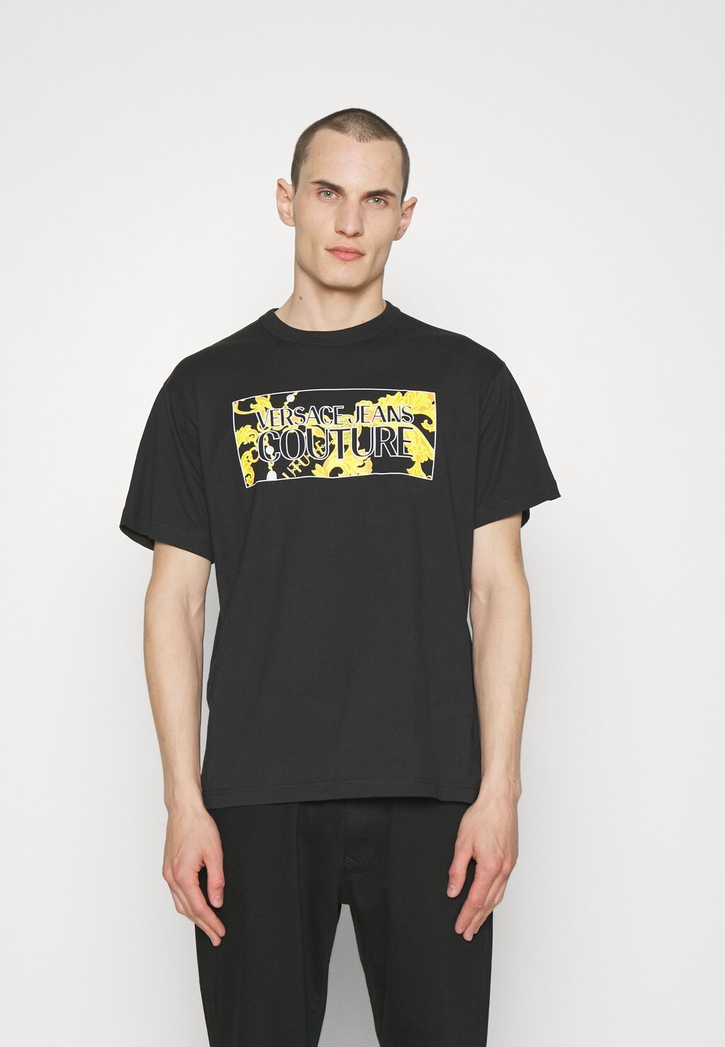 

футболка с принтом Square Pearls Logo Versace Jeans Couture, цвет black/gold