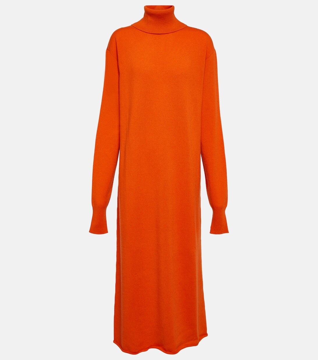 

Кашемировое платье миди с высоким воротником JIL SANDER, красный