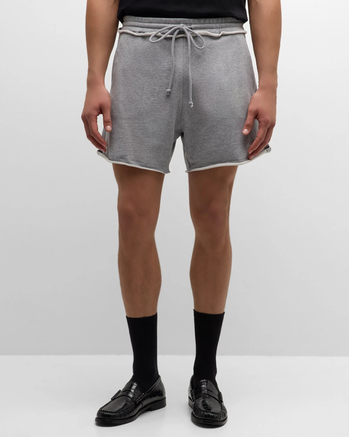 

Мужские спортивные шорты из джерси с необработанными краями Balmain, цвет Lt Grey
