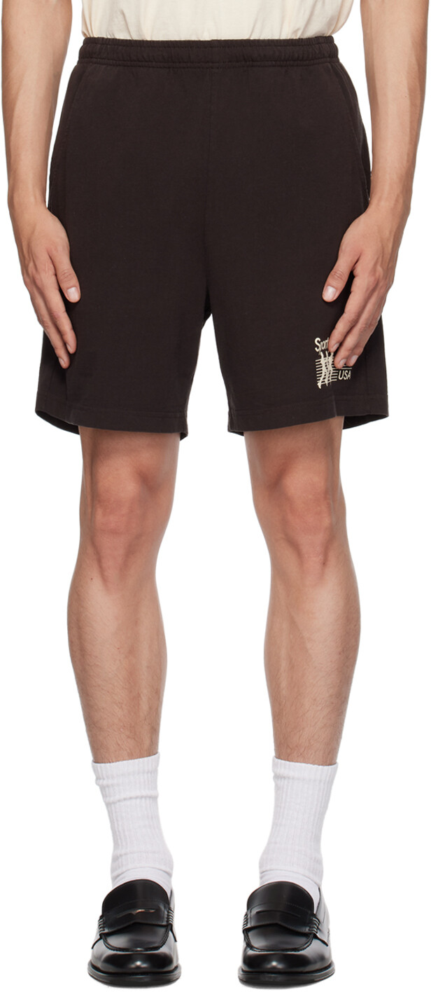 

Спортивные и насыщенные эксклюзивные коричневые шорты SSENSE Sporty & Rich