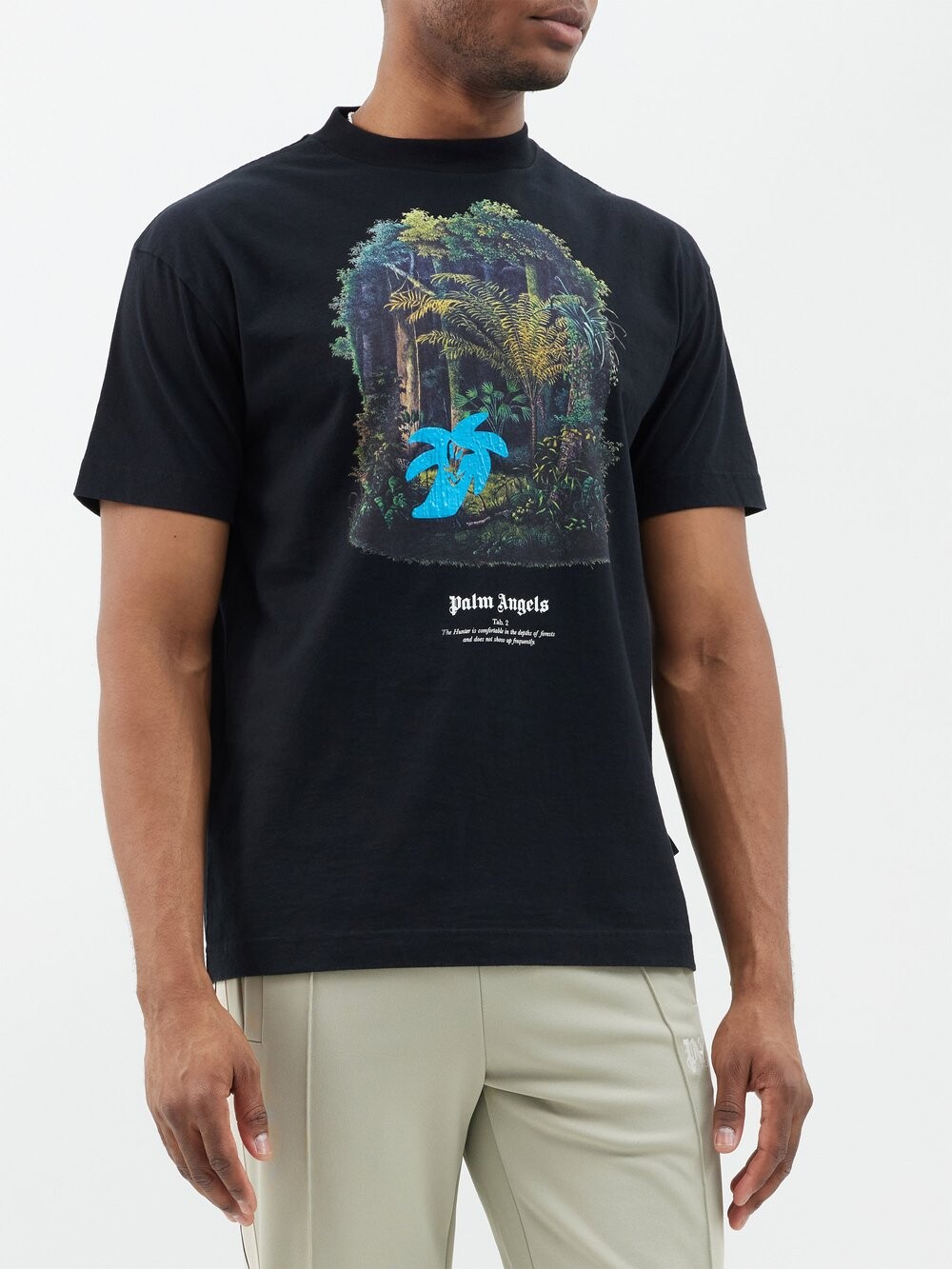 

Футболка hunting in the forest из хлопкового джерси Palm Angels, черный